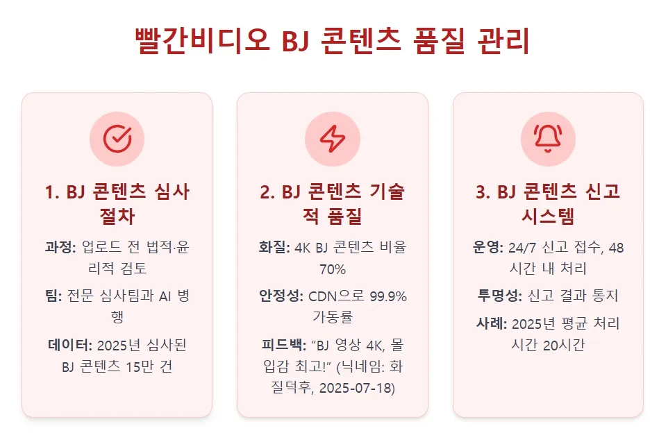 빨간비디오 BJ 콘텐츠 품질 관리 빨간비디오 BJ 콘텐츠 품질 관리